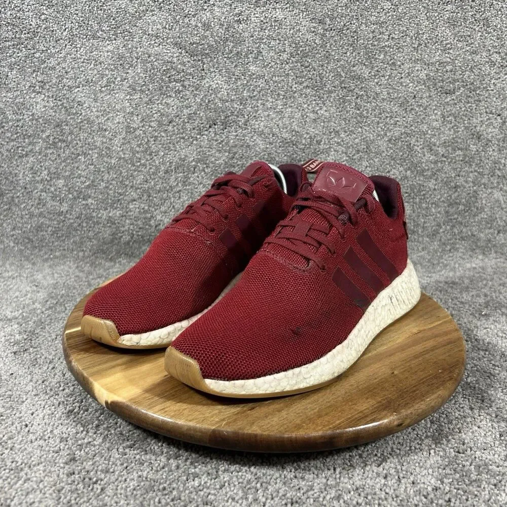 Adidas NMD_R2 Boost CQ2404 Men's Size 9 Burgundy Athletic Running Shoes Used